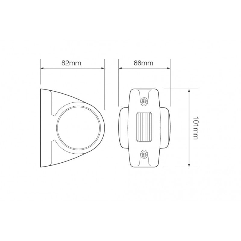 1005RWM LED Marker Lamp with Side MarkerLED Outline marker light1005RWMLED AutolampsSRH Lighting