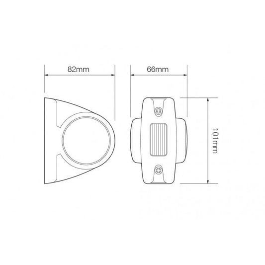 1005RWM LED Marker Lamp with Side MarkerLED Outline marker light1005RWMLED AutolampsSRH Lighting