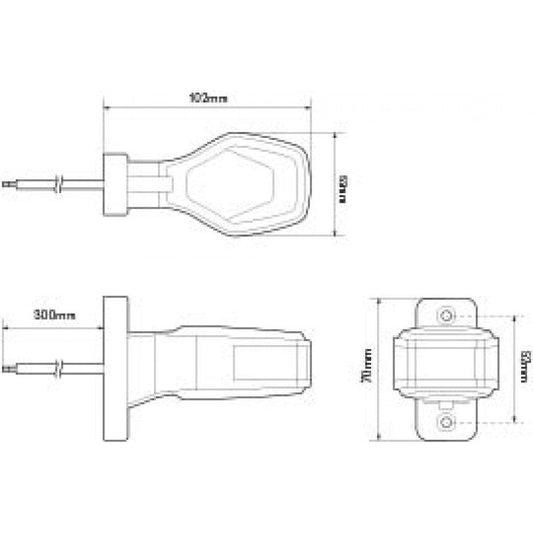 1009 LED Marker Lamp with Side MarkerLED Outline marker light1007RLED AutolampsSRH Lighting