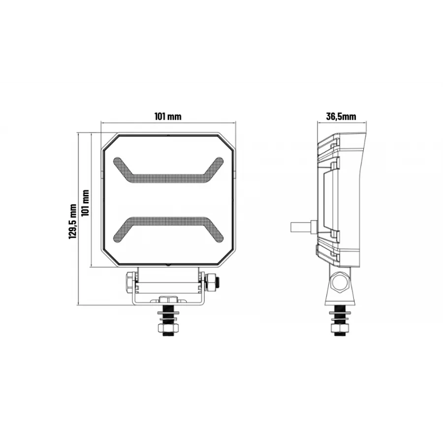 4" LED work light with amber and white position lightsLED work lightL0185TruckLEDSRH Lighting