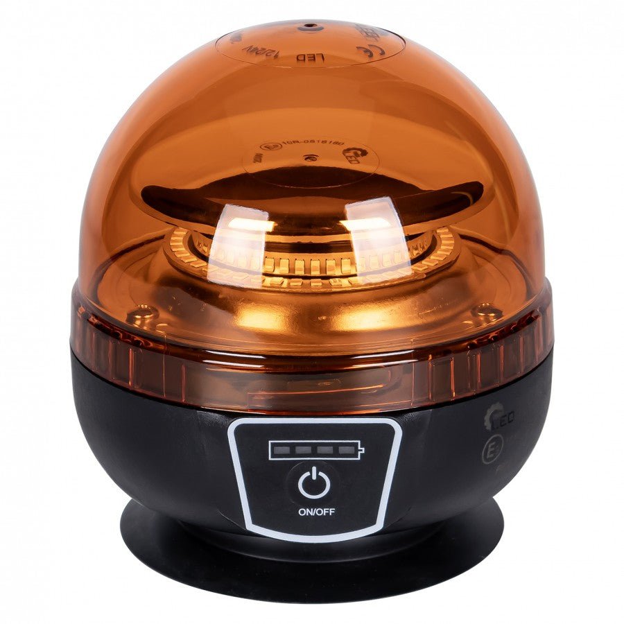 Battery powered magnetic amber beacon with remoteLED BeaconLW0030 - ALR - 2 - WL - RCTruckLEDSRH Lighting