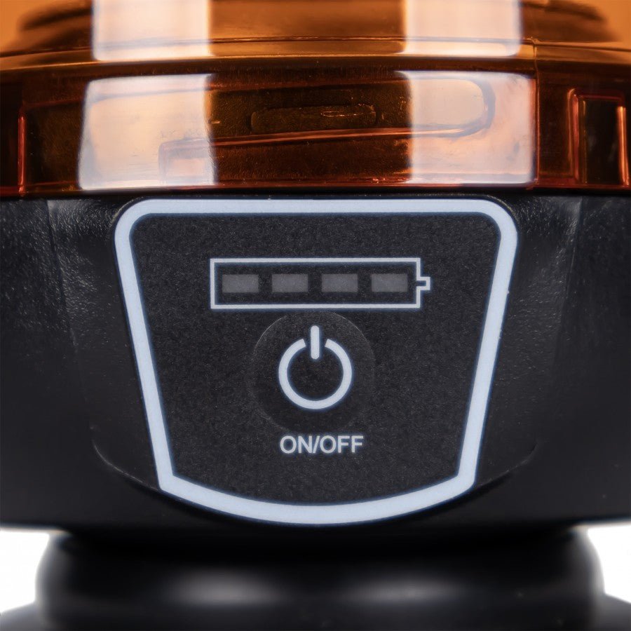 Battery powered magnetic amber beacon with remoteLED BeaconLW0030 - ALR - 2 - WL - RCTruckLEDSRH Lighting