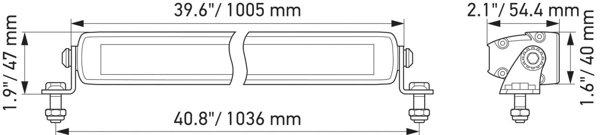 Black Magic Slim LED Lightbars 40"33" - 40"1FA 358 176 - 321HellaSRH Lighting