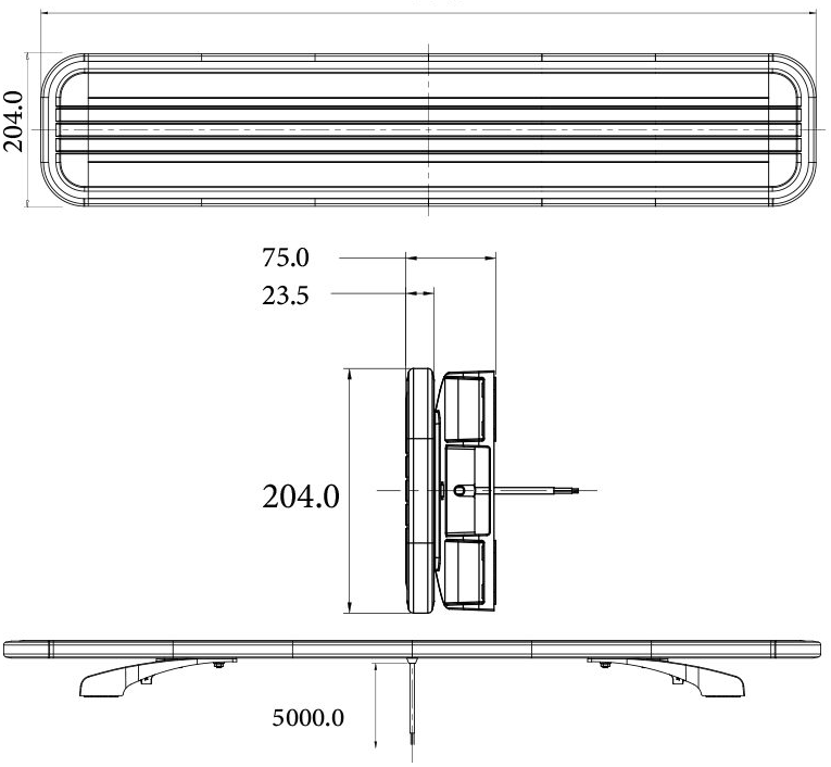 California wireless emergency light bar 1498mmSize 1201 - 1840mmCA4547SRH LightingSRH Lighting
