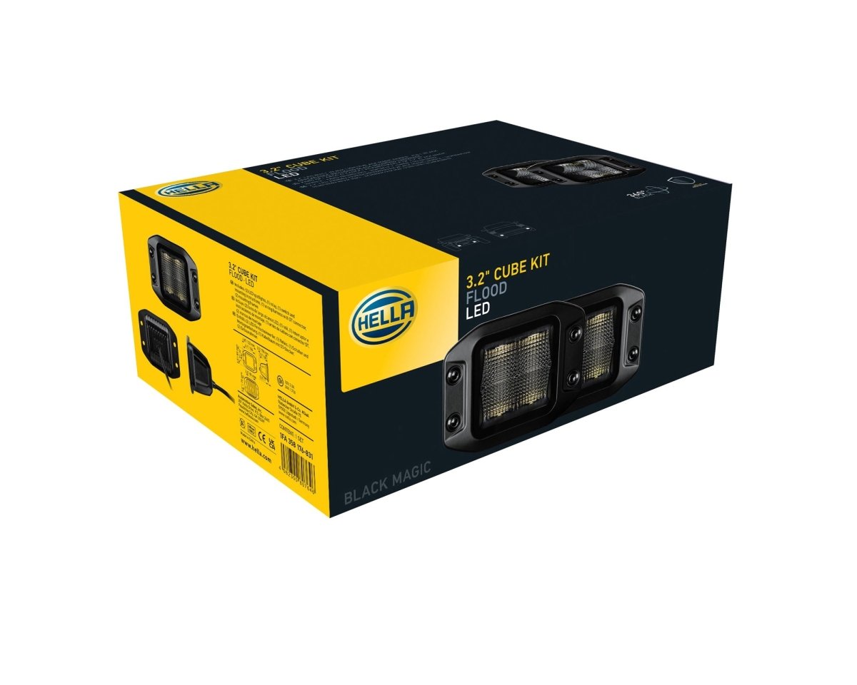 Hella Black Magic Cube Set + Harness 3.2 inchDriving Light1FA 358 176 - 831HellaSRH Lighting