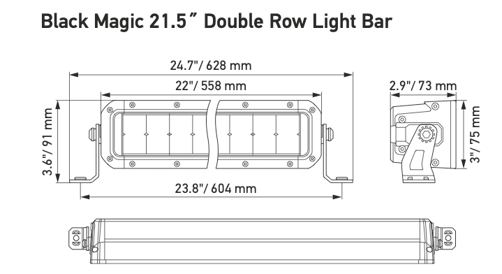 Hella Black Magic TOUGH 21.5"21 - 32"1FJ 358 196 - 601HellaSRH Lighting