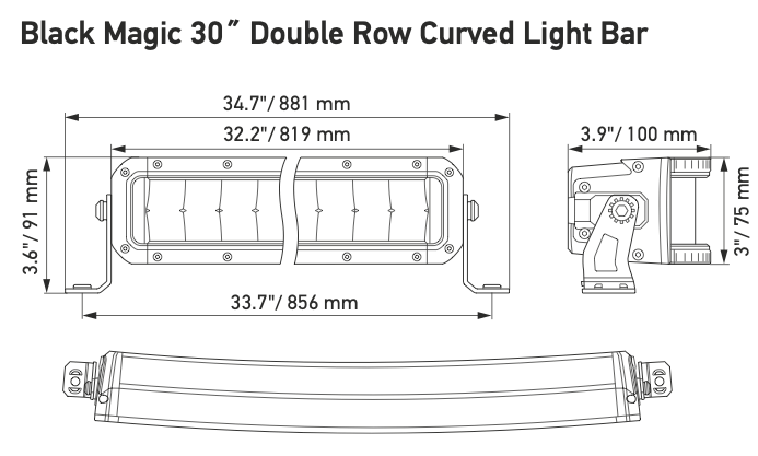 Hella Black Magic TOUGH 30"21 - 32"1FJ 358 196 - 411HellaSRH Lighting