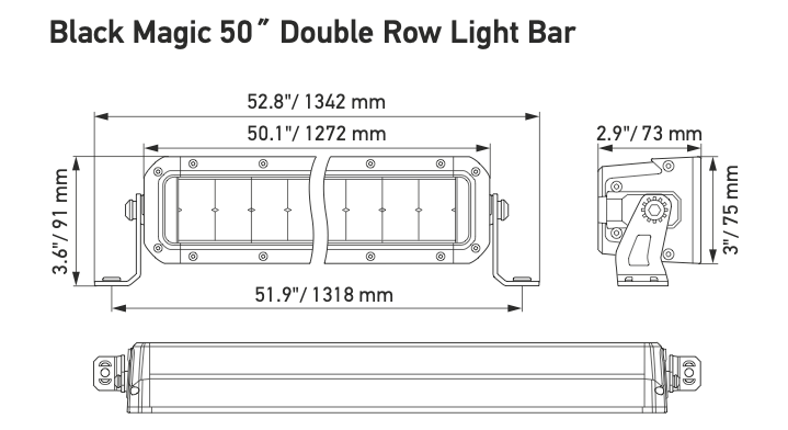 Hella Black Magic TOUGH Off Road 50" - 52"41 " - 53"1FJ 358 197 - 441HellaSRH Lighting