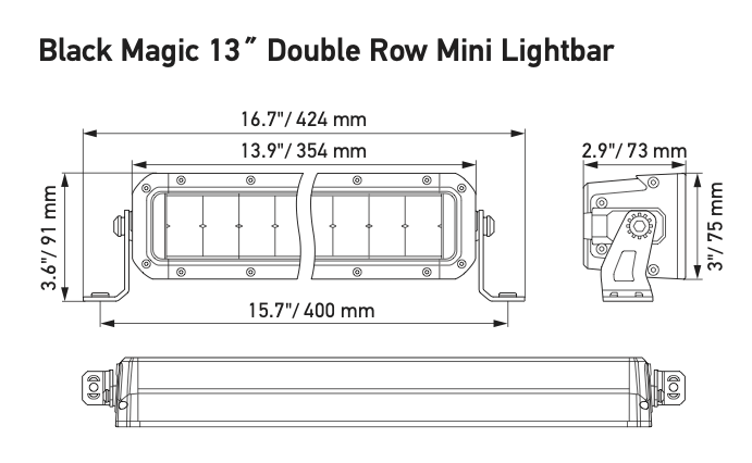 Hella Black Magic TOUGH On Road 7" - 13"7 " - 20"1FJ 358 196 - 461HellaSRH Lighting