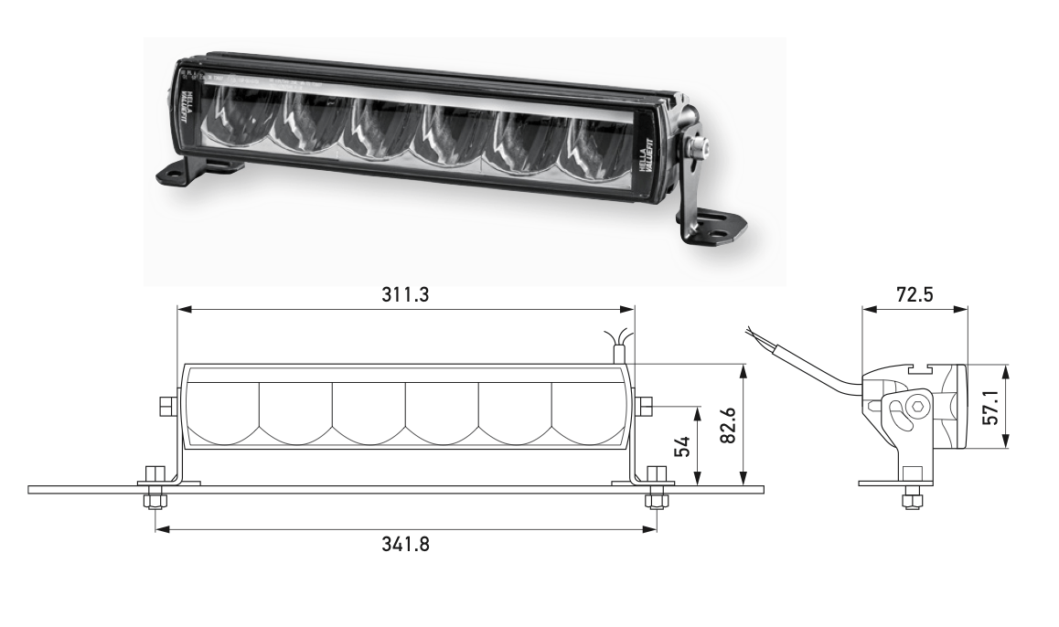 Hella LBE 320 Light Bar with side light7 " - 20"1FE 358 154 - 001HellaSRH Lighting
