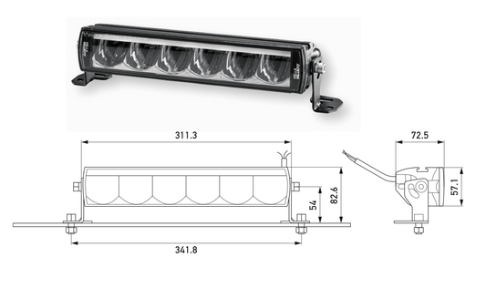Hella LBE 320 Light Bar with side light7 " - 20"1FE 358 154 - 001HellaSRH Lighting