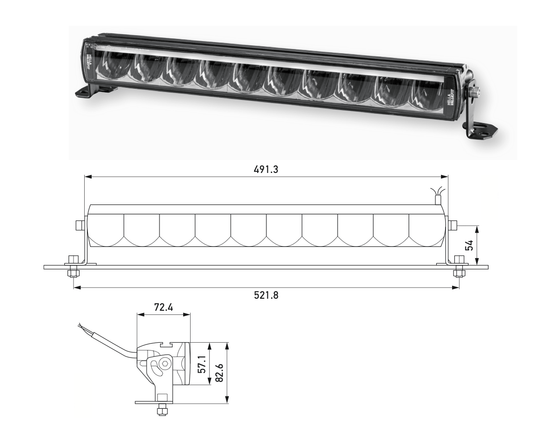 Hella LBE 480 Light Bar with side light7 " - 20"1FE 358 154 - 021HellaSRH Lighting