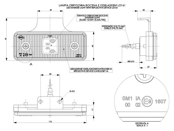 Horpol HOR 42 side marker lightMarker LightLD 161/4HorpolSRH Lighting
