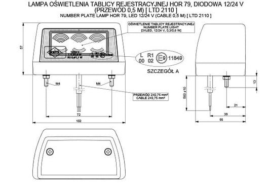 Horpol HOR 79 Number plate lightNumber Plate LightHorpolSRH Lighting