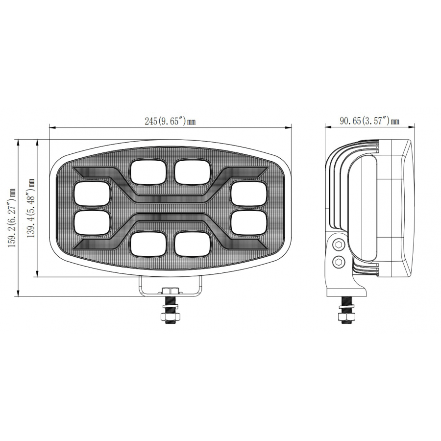 LED X - Spider driving light position & hazardDriving LightL3436TruckLEDSRH Lighting