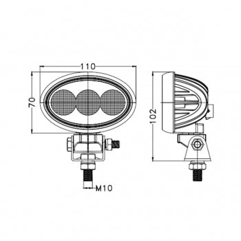 Oval LED work light 30w 2,700mGP Series Work Light0901 - 30SRH LightingSRH Lighting
