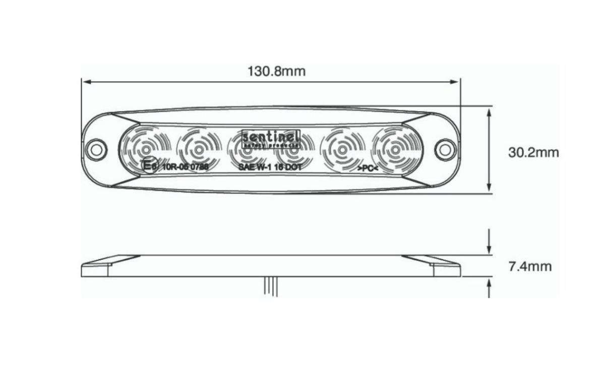 Peterson 6-way low profile LED amber warning lightLED warning lightPeterson EuropeSRH Lighting