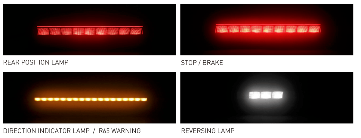 Rebel Rear Guard rear combination light barRear combination light with hazard3005LSRH LightingSRH Lighting