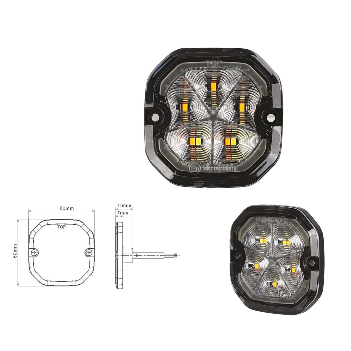 S500 4 - way Square LED warning lightLED warning lightS500 - AVSWDSRH Lighting