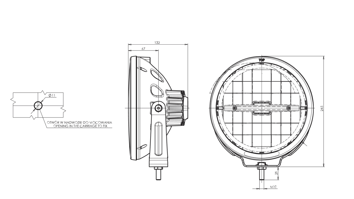 WAS W116 LED round driving light with position lightsDriving Light872.30WASSRH Lighting