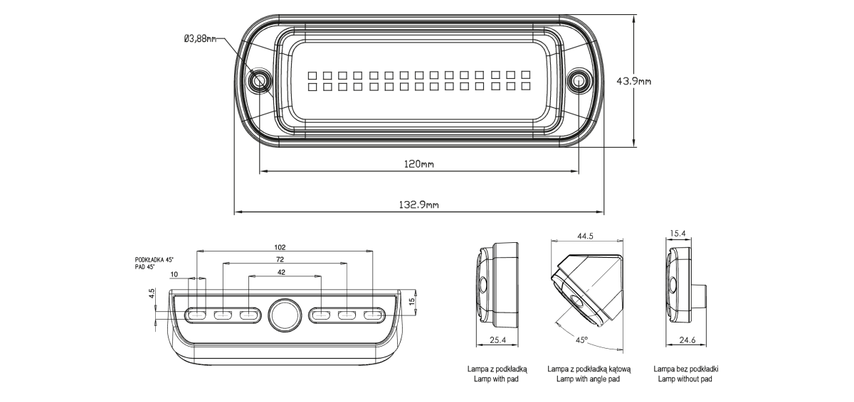 WAS W229 LED compact scene lightWork Light1501WASSRH Lighting