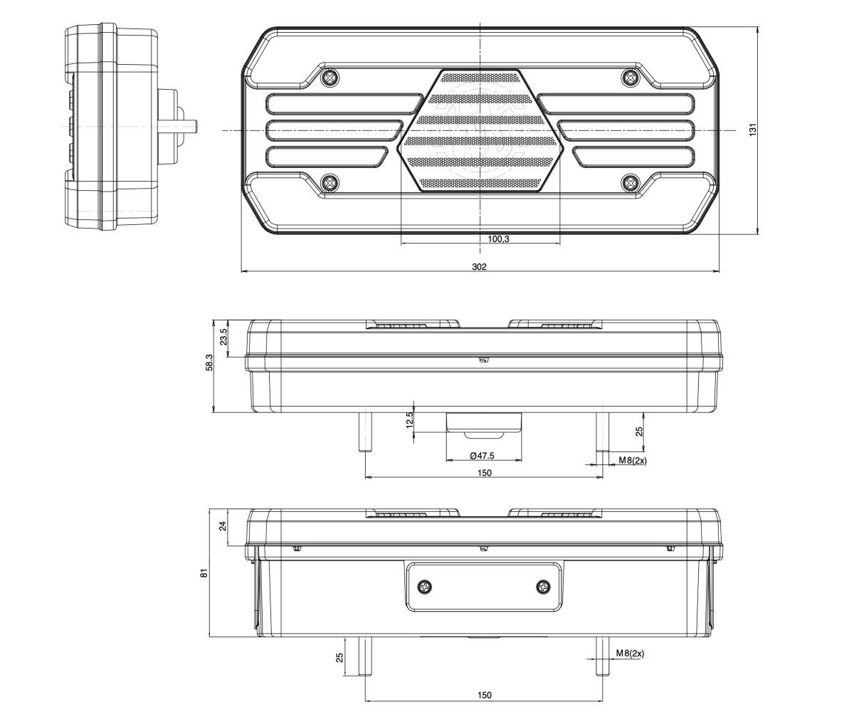 WAS W252 DD rear combination light 5 functionLED Rear Light2003 DD LWASSRH Lighting