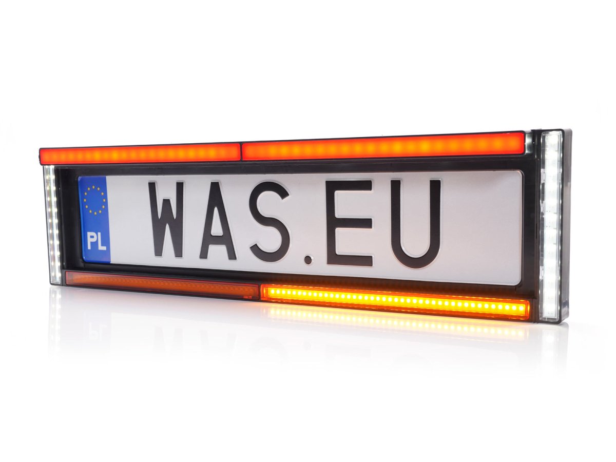 WAS W253 Rear number plate holder with Stop, reverse & warning lightsLED warning light2109WASSRH Lighting