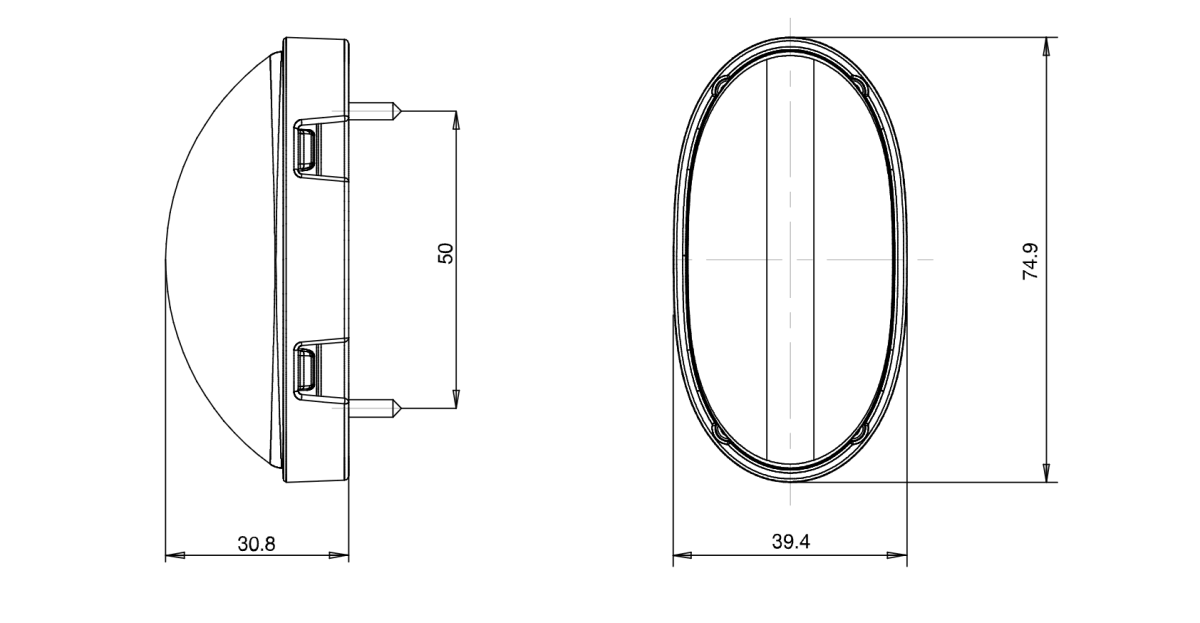 WAS W255N marker lamp version I (adhesive underlay and screws)Marker Light2041/1WASSRH Lighting