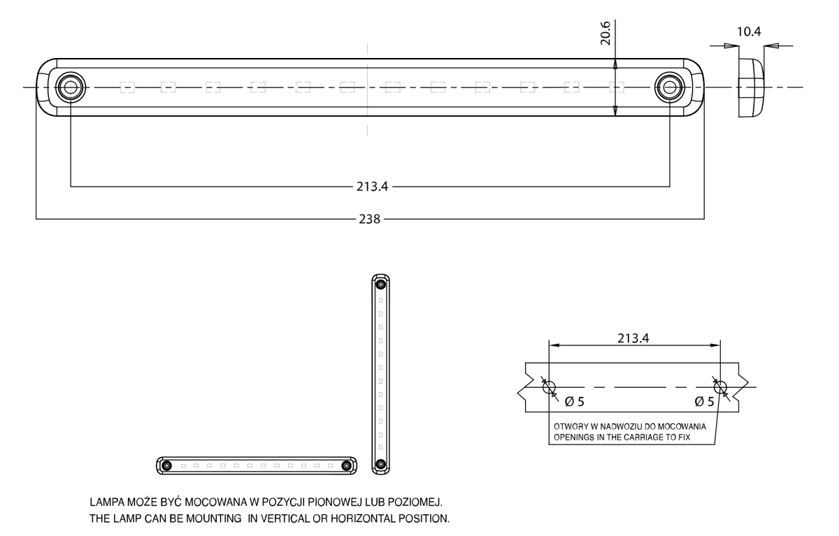 WAS W276 BLACK LED Position - Marker LightMarker Light2342WASSRH Lighting