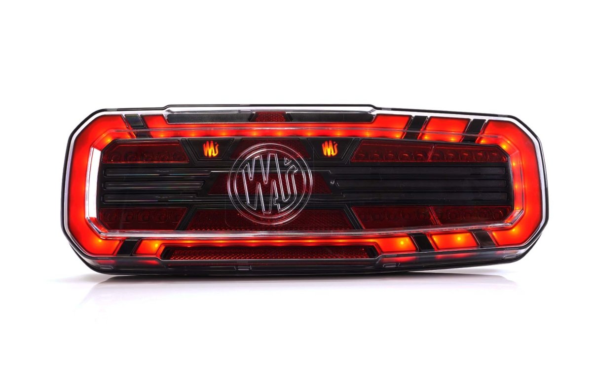 WAS W277 trailer Light with ring indicatorStop, tail, dynamic indicator, reverse, rear fog2376 L BLACK SCHLWASSRH Lighting