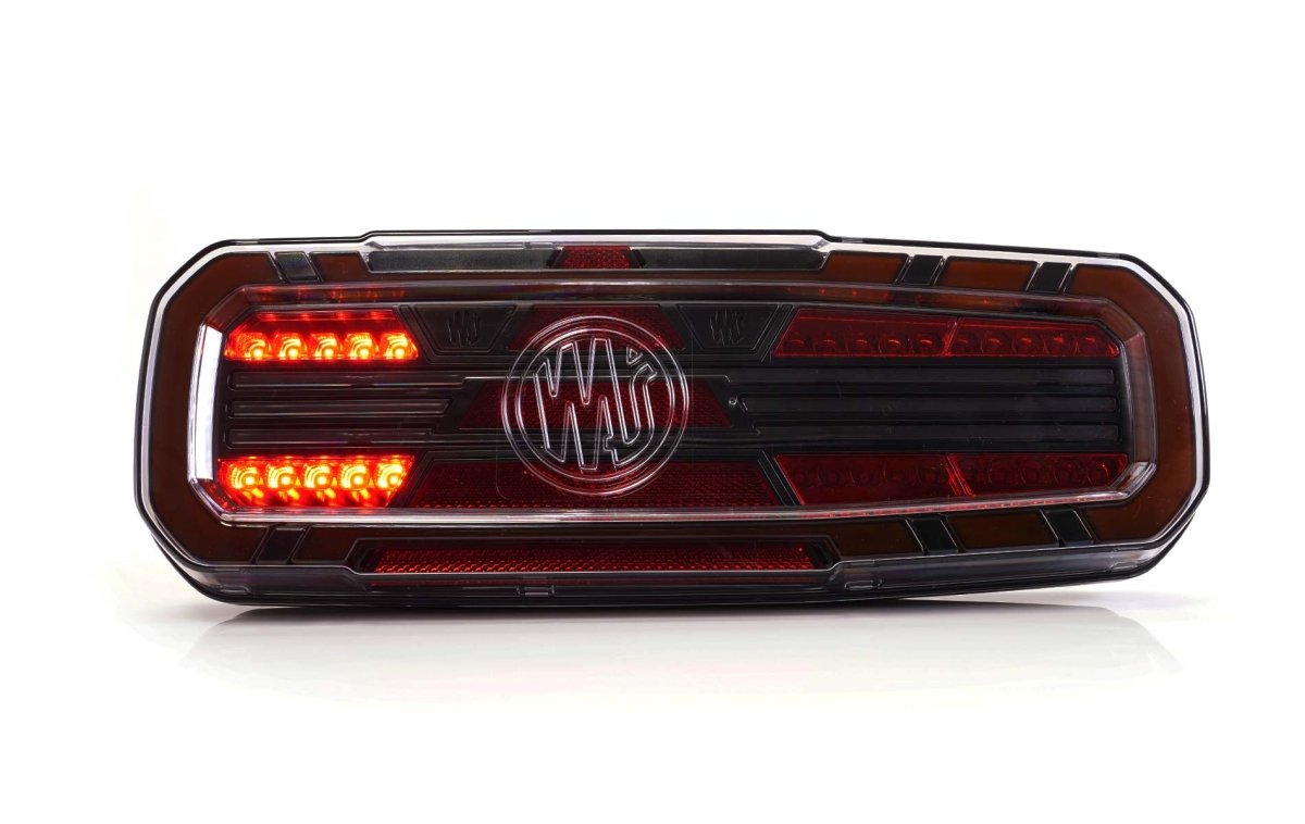 WAS W277 trailer Light with ring indicatorStop, tail, dynamic indicator, reverse, rear fog2376 L BLACK SCHLWASSRH Lighting