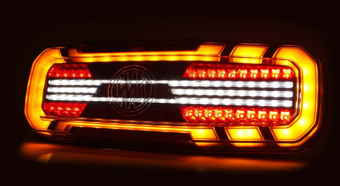 WAS W277  trailer Light with ring indicatorStop, tail, dynamic indicator, reverse, rear fog2376 L BLACK SCHLWASSRH Lighting