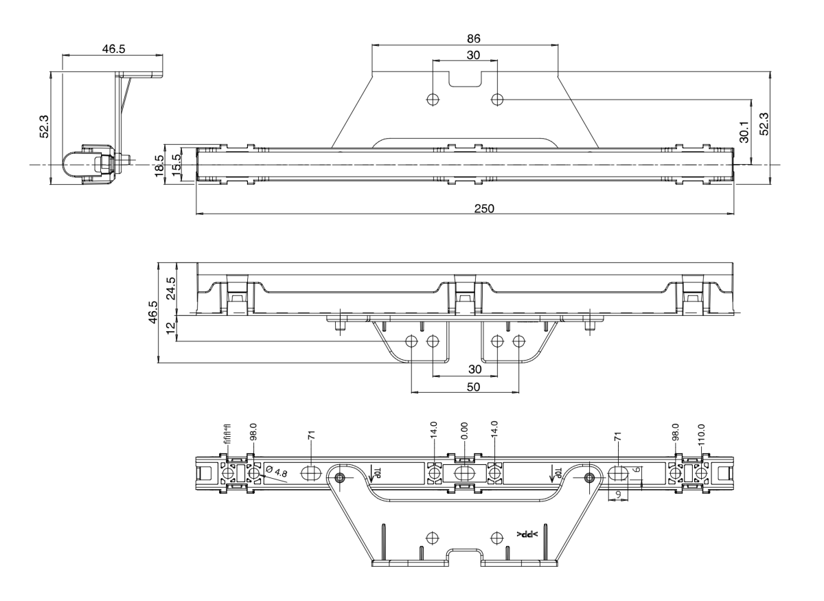 WAS W280_250 rear marker light 250mm BLACK & NeonMarker Light2498WASSRH Lighting
