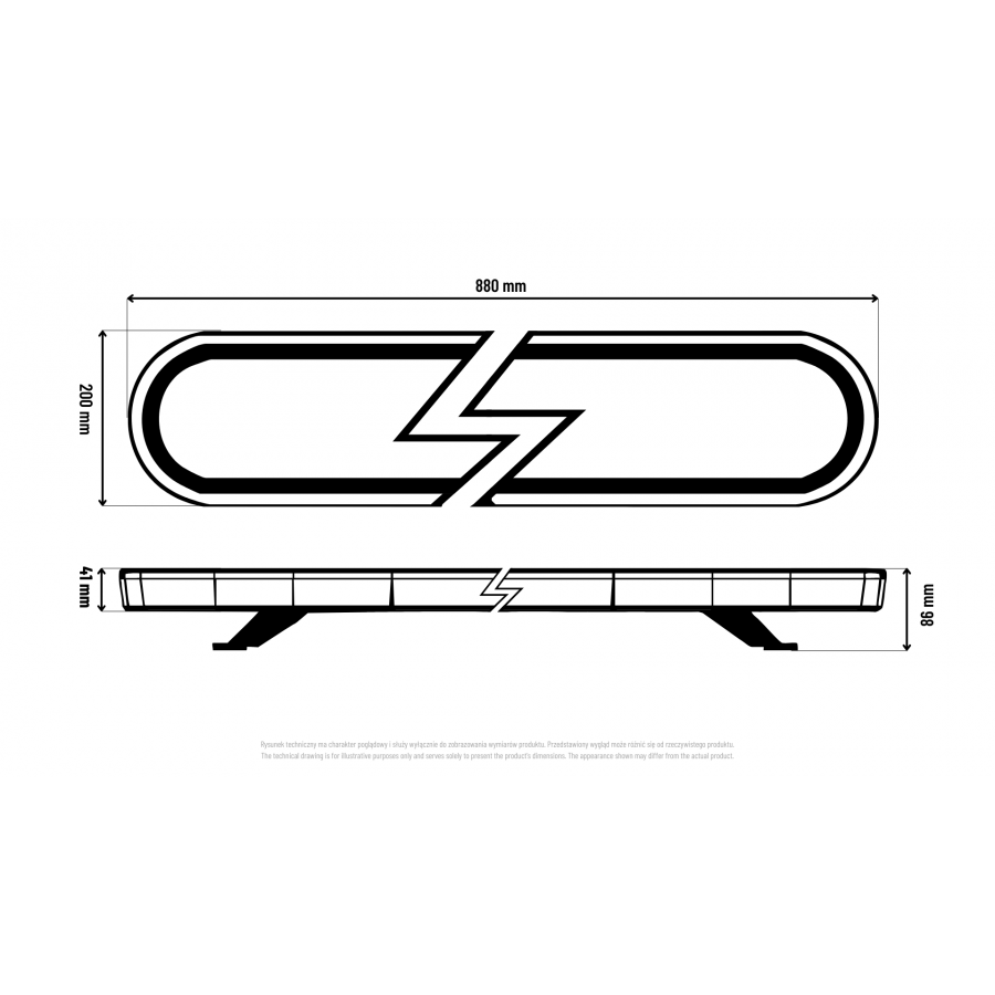 Wired Controller light bar 880mmSize 600 - 1200mmBLK0076TruckLEDSRH Lighting