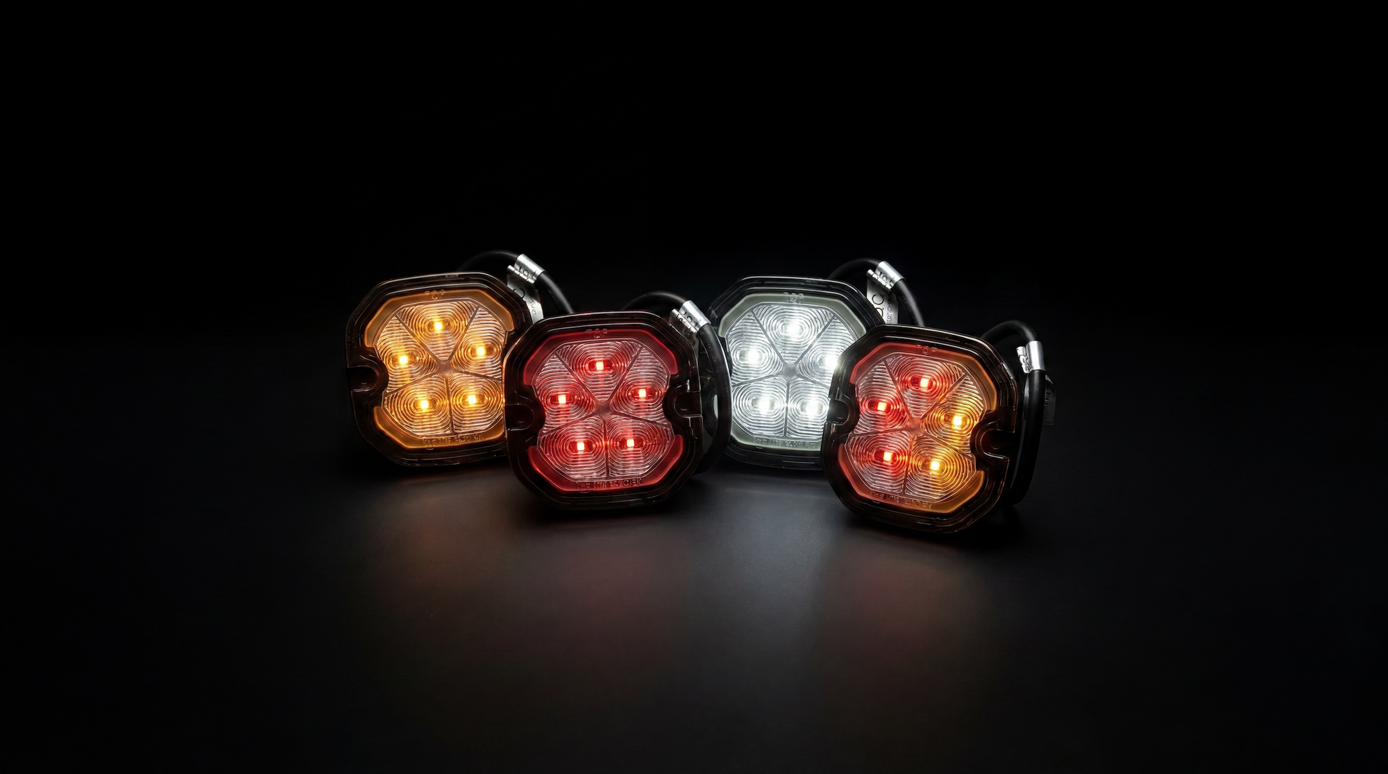 S500 4-way Square LED hazard warning light