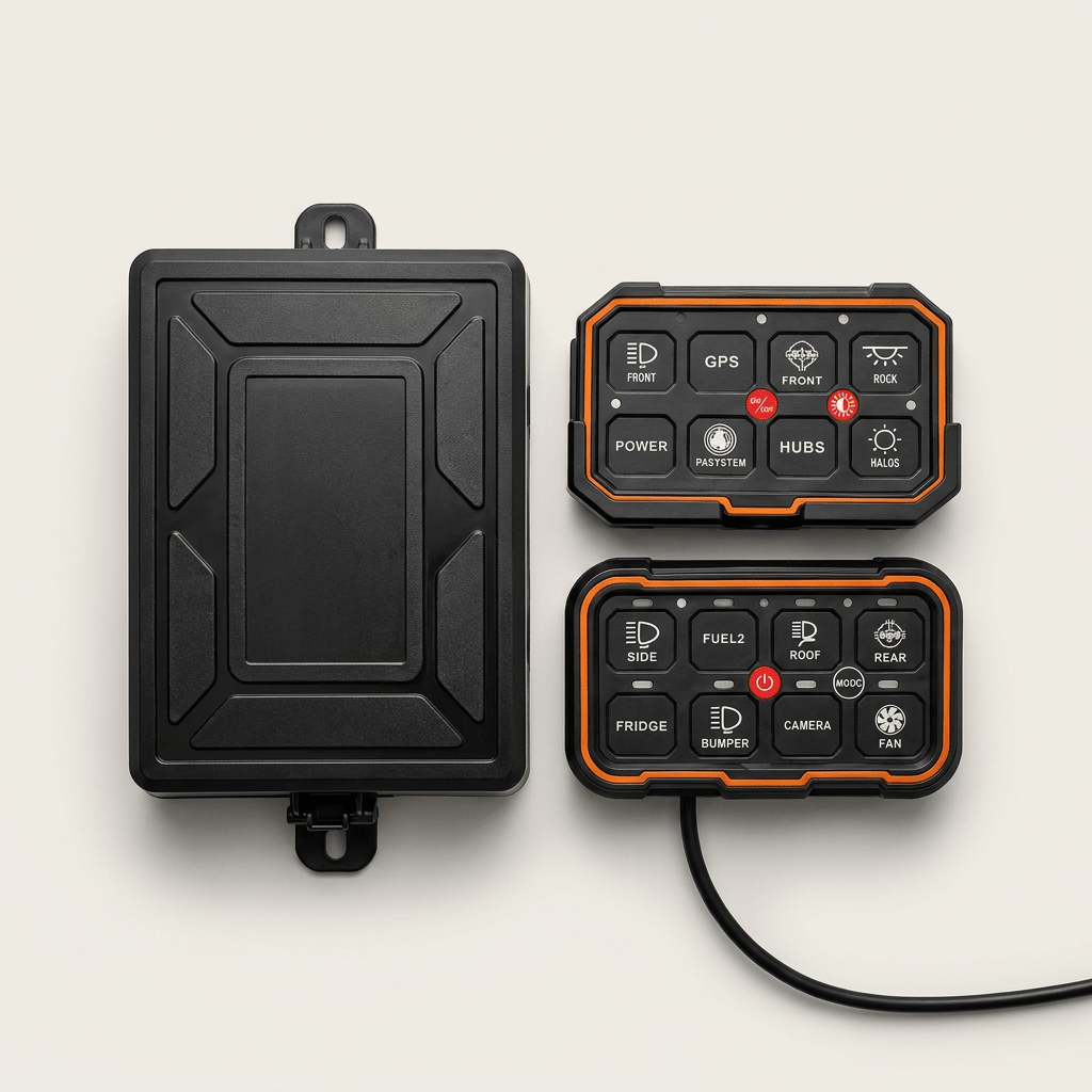 8-Way Wireless Switch Panel System with Bluetooth – 12–24VAccessorySW8BT-WSRH LightingSRH Lighting
