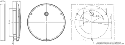 WAS W131 Y BLACK YELLOW multi function round LED rear lamp
