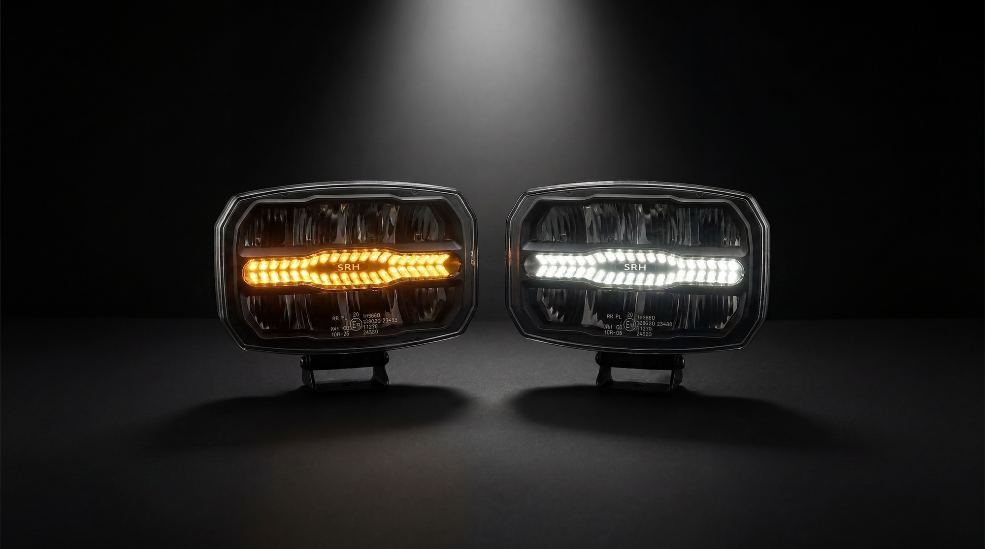 FIRESTORM Dual Colour Driving Light with R65 Hazard & Dynamic Start-Up
