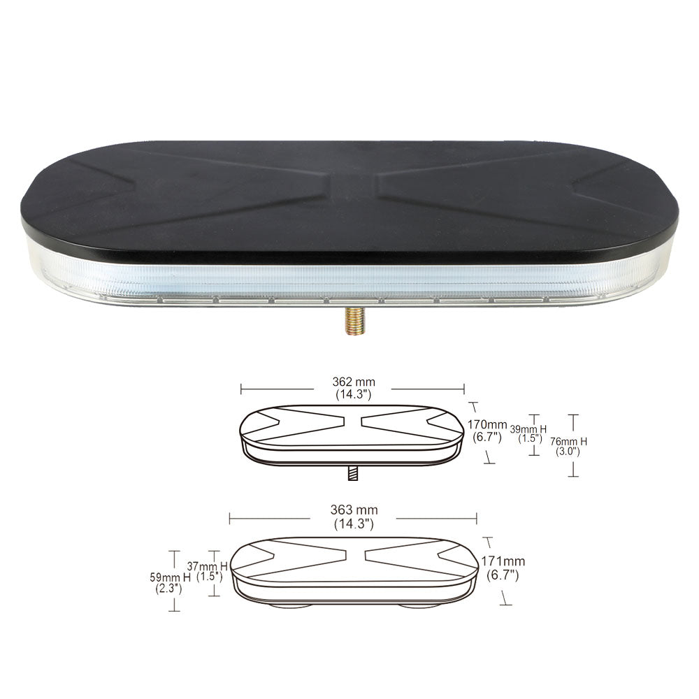 VSWD 139 Mini light bar 362mm with dark or clear lens