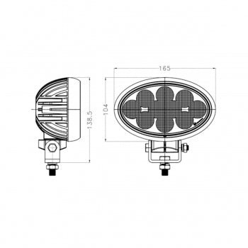 Dual mount oval work light 50w 4,500lmDual Mount work light0901 - 50 - DTSRH LightingSRH Lighting