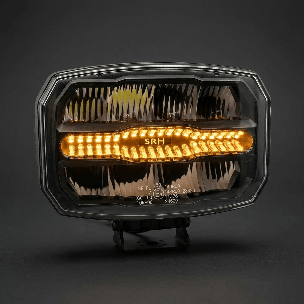 FIRESTORM Dual Colour Driving Light with R65 Hazard & Dynamic Start - UpDriving Light2049WSRH LightingSRH Lighting