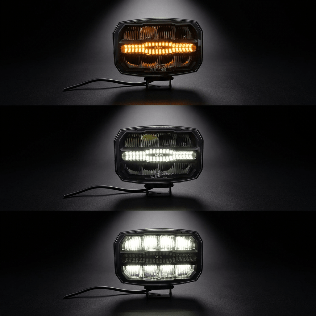 FIRESTORM Dual Colour Driving Light with R65 Hazard & Dynamic Start - UpDriving Light2049WSRH LightingSRH Lighting