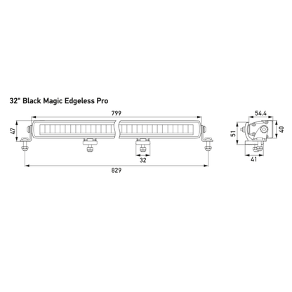 Hella Black Magic Edgeless Pro 32" light bar with dual colour position and Boost21 - 32"1FJ 358 236-011HellaSRH Lighting