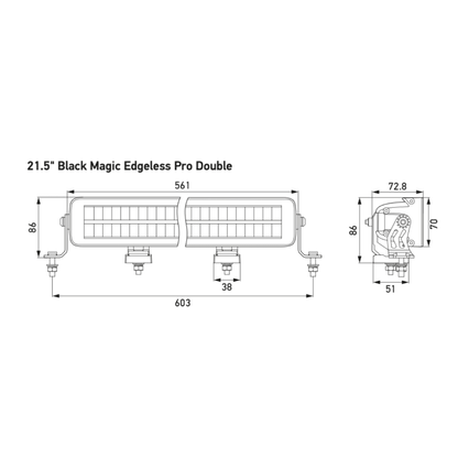 Hella Black Magic Edgeless Pro Double 21.5"7 " - 20"1FJ 358 236-041HellaSRH Lighting