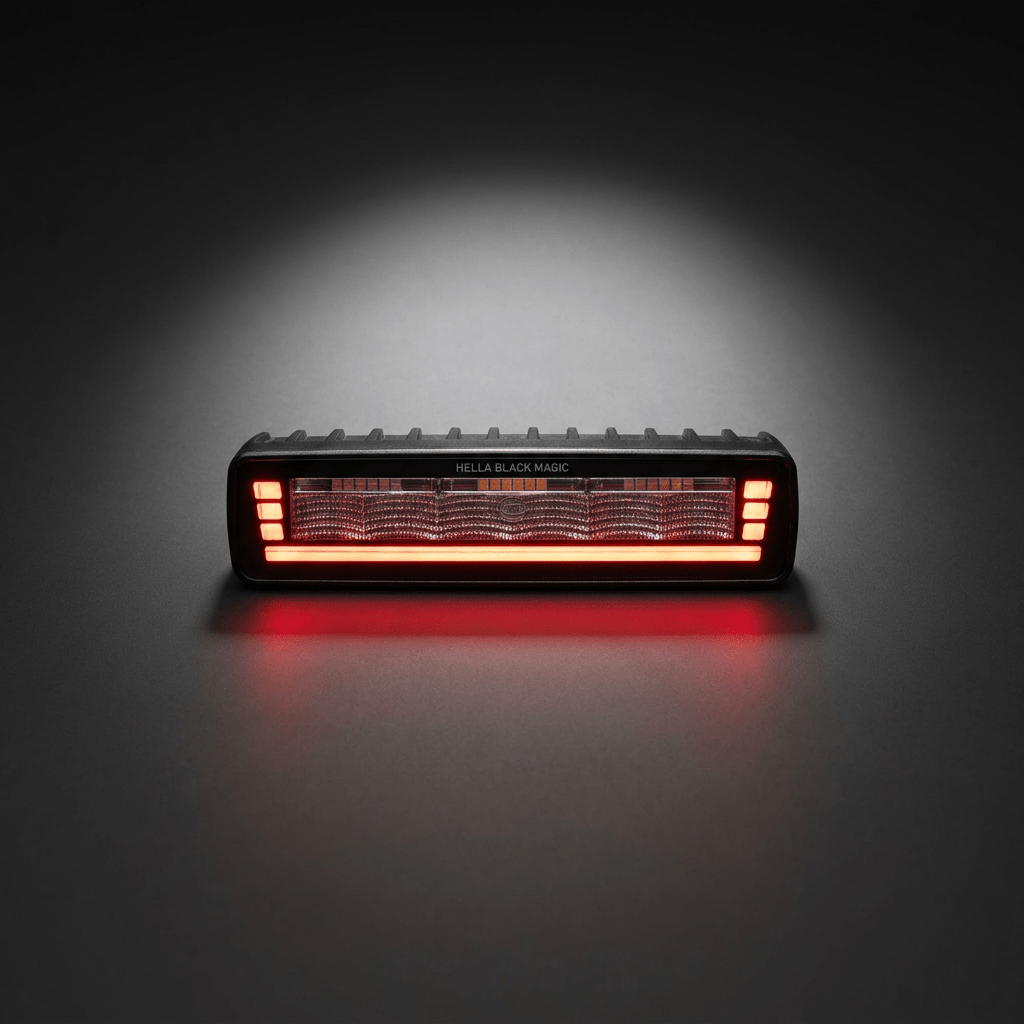 Hella Black Magic Edgeless Pro Mini Reverse Light bar (7") with amber and red position lights7 "- 20"2ZR 358 236-221HellaSRH Lighting