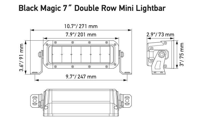 Hella Black Magic TOUGH On Road 7" - 13"7 " - 20"1FJ 358 196 - 461HellaSRH Lighting
