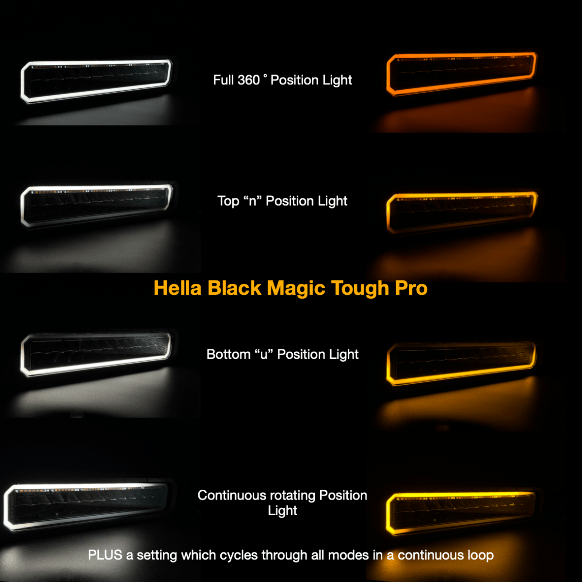 Hella Black Magic Tough Pro 38" light bar (Double Row, Twin Module)33" - 40"HellaSRH Lighting