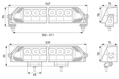 Hella DYNARAY 21.5'' double row spot lightbar7 " - 20"1FJ 359 100-221HellaSRH Lighting