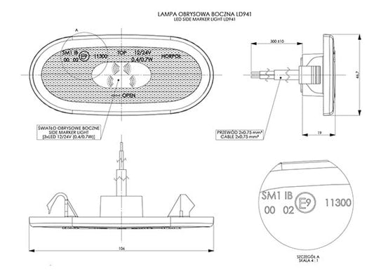 Horpol LD 941 LED Side Marker suitable for Crafter/SprinterMarker LightLD 941HorpolSRH Lighting