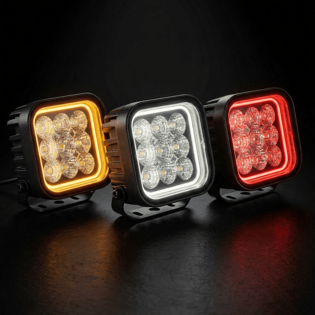 INFINITY 4" Square flood light with dual colour position lightsLED work light2060AWSRH LightingSRH Lighting